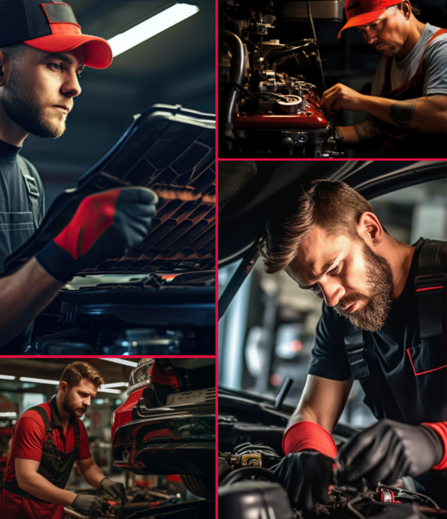 mechanic working on car